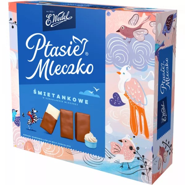 Ptasie Mleczko Crème - Guimauve en Chocolat 340g Wedel