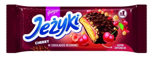 Ciastka Jeżyki Cherry w Czekoladzie Deserowej Goplana 140g Colian [REKSIO_FR]