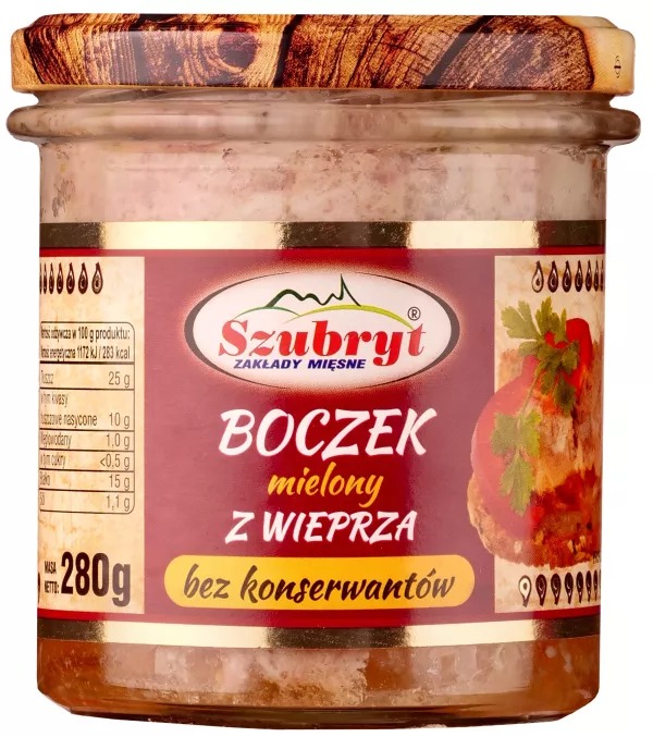 Boczek mielony z wieprza 280g Szubryt [REKSIO_FR]