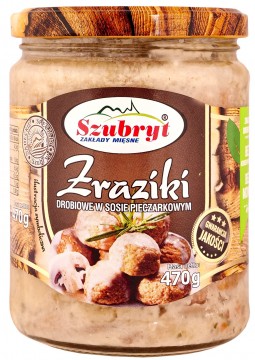 Zraziki Drobiowe w sosie pieczarkowym 470g Szubryt