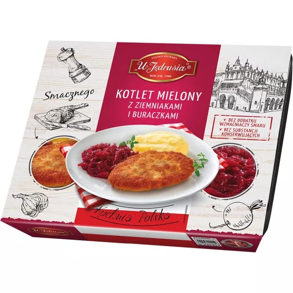 Kotlet mielony z ziemniakami i buraczkami 400g U Jedrusia [REKSIO_FR]