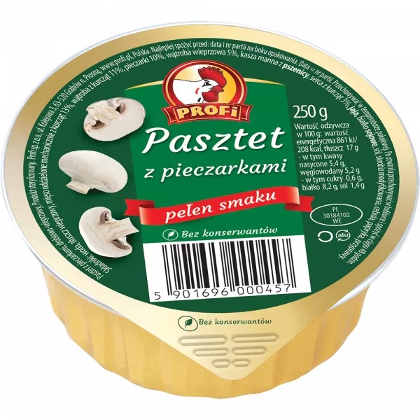 Pasztet Z Drobiem I Pieczarkami 250g Profi