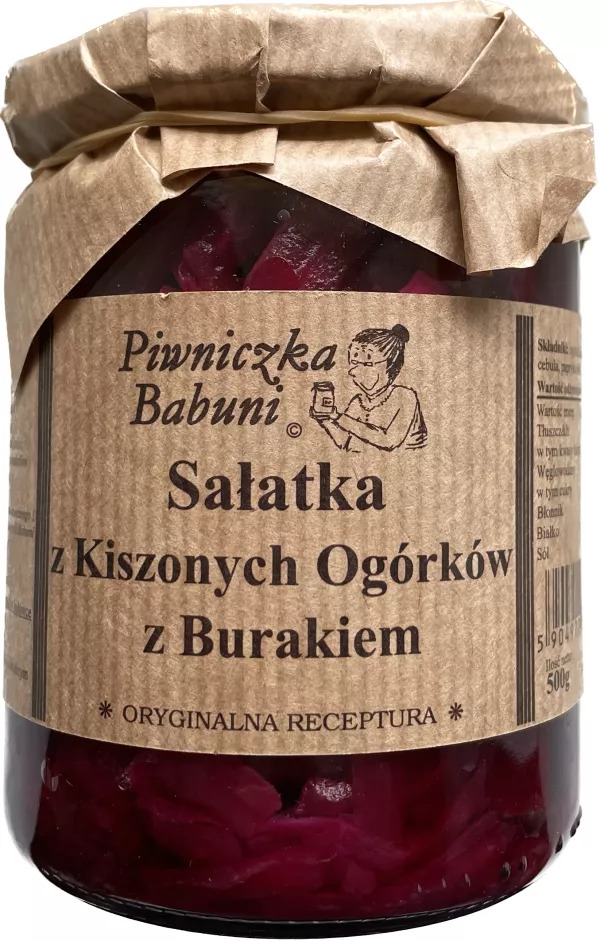 Sałatka Z Kiszonnych Ogórków Z Burakiem 540ml Piwniczka Babuni [REKSIO_FR]