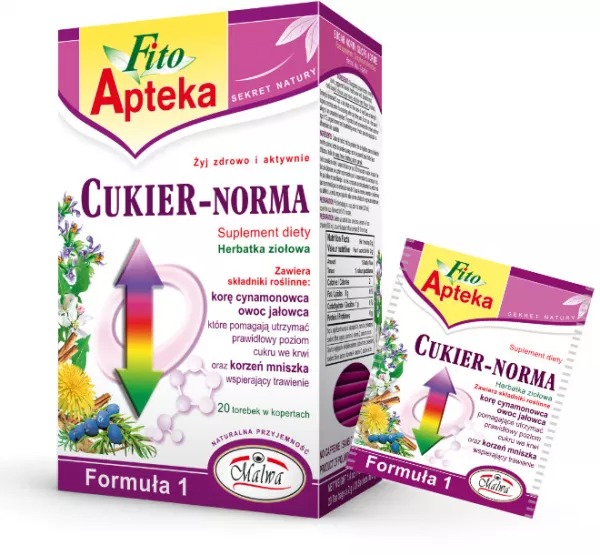 Herbata funkcjonalna Fito Apteka Cukier Norma 20*2g Malwa  [REKSIO_FR]