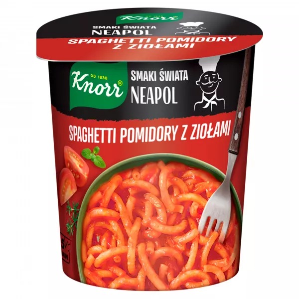 Plat Saveurs du Monde Naples spaghetti tomates aux herbes 69g Knorr Unilever