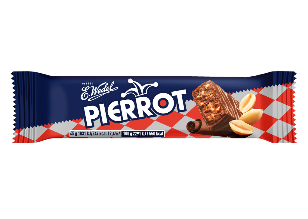 E. wedel pierrot barre de chocolat aux cacahuètes 40g