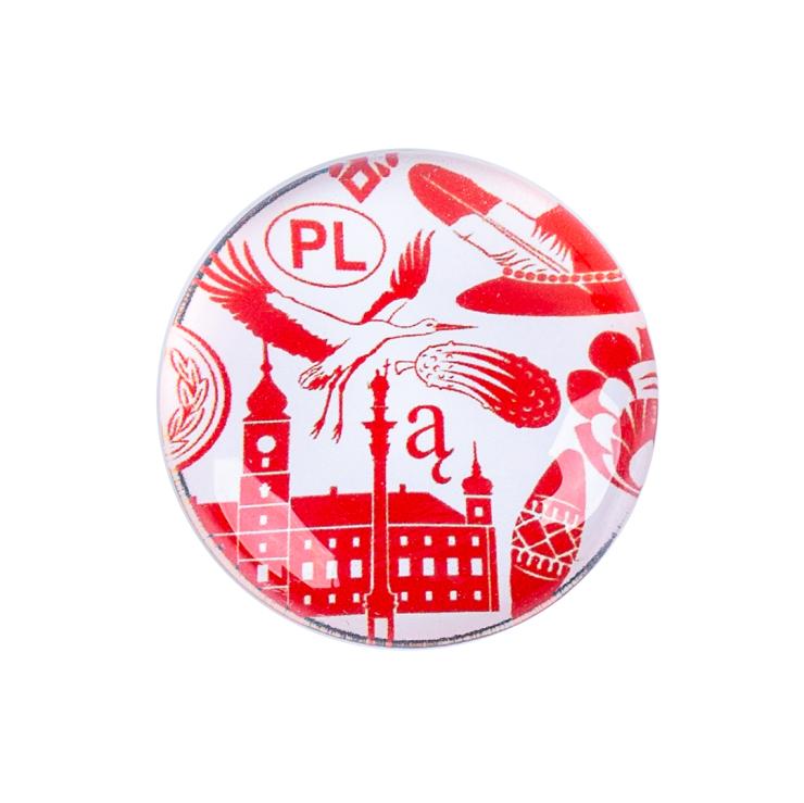 Magnes PL Polska symbole b-cz