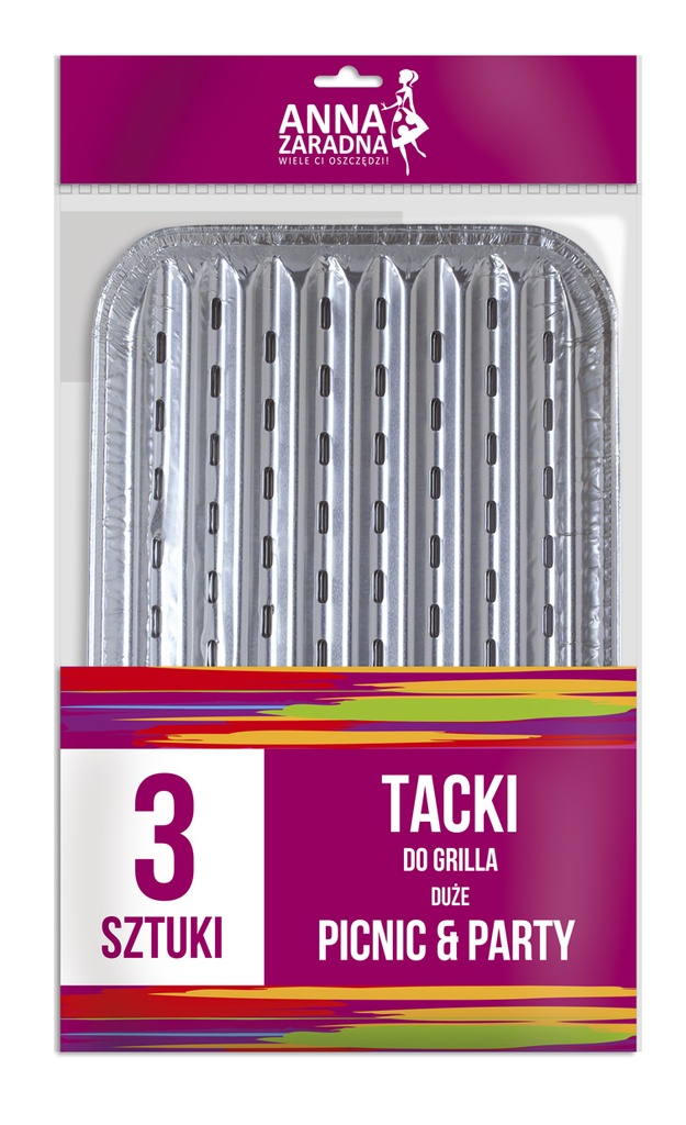 Tacki do grilla duże 3szt 34,5x22,5x2,4cm