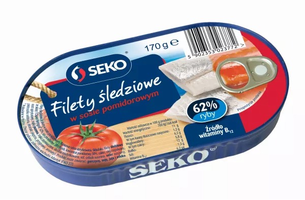 Filety Śledziowe w Sosie Pomidorowym 170g Seko