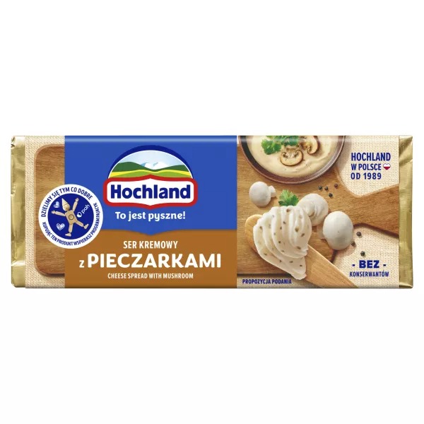 Fromage Fondu Crèmeux avec Champignons Bloc 90g Hochland