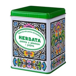 [F17155] Herbata zielona z jaśminem i jeżyną "Wycinanka koguty"