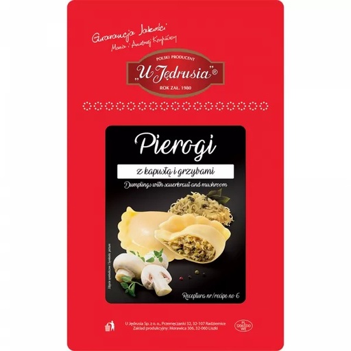 [501-1] Pierogi z kapustą i grzybami 400g u Jedrusia [REKSIO_FR]