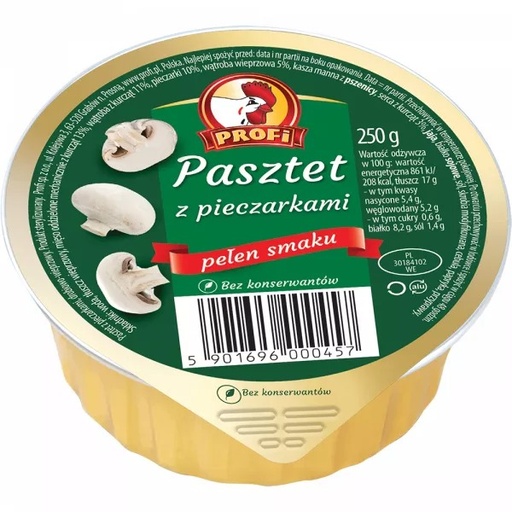 [00087-1] Pasztet Z Drobiem I Pieczarkami 250g Profi [REKSIO_FR]