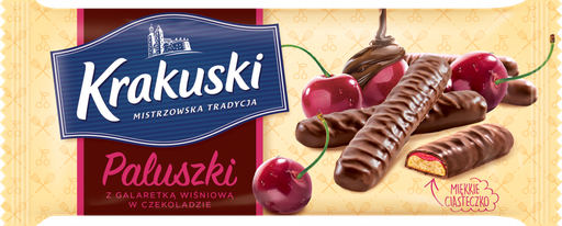 [r007-305] Krakuski Bâtonnets avec gelée de cerise enrobés de chocolat 144g