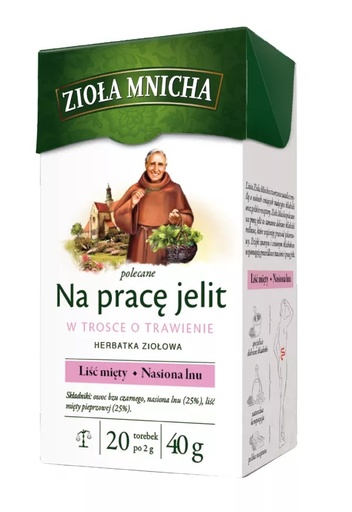 [r010-409] Herbata ziołowa Zioła Mnicha na Trawienie Big-Active 20*2g Herbapol 