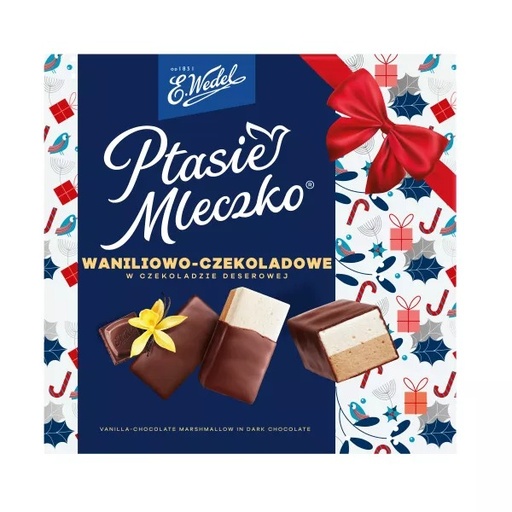 [r011-441] Ptasie Mleczko 340g Wanilia-Czekolada Wedel Szata Świąteczna